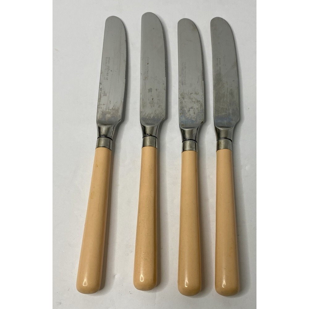 Stanley Roberts Spectrum Light Pink Peach Stainless 4 Dinner Knives